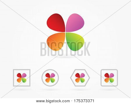Vector Illustration Four leaf clover collection colorful for website logo