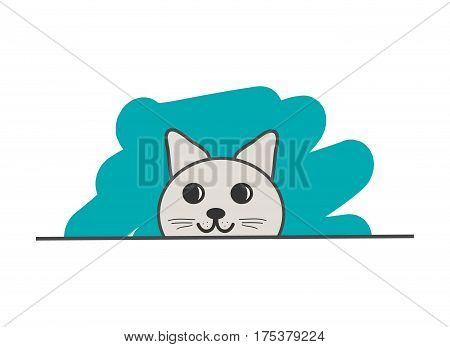 The head of a cunning cat on a white background