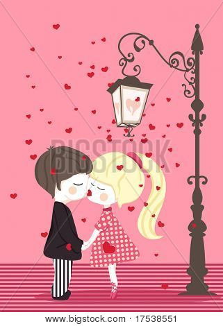 pretzel e bolha sob rua lanterna