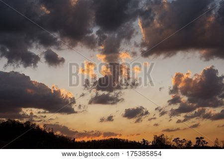 Sunlight with Cloudy Blue Sky Beautiful Scene