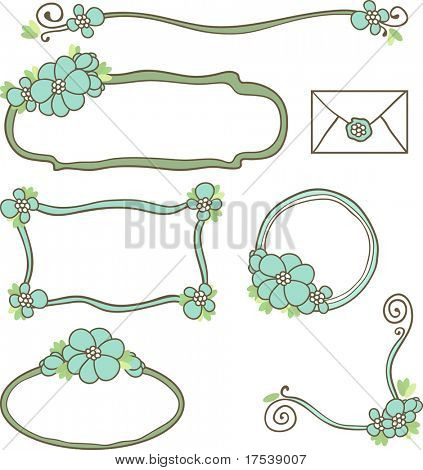 Doodle floral frames