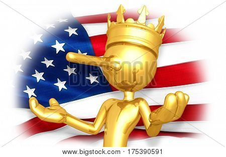 The Original 3D Character Illustration King With A Growing Nose