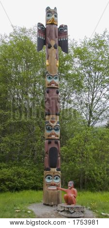 ความสูงเสา Totem Saxman พื้นเมืองหมู่บ้าน