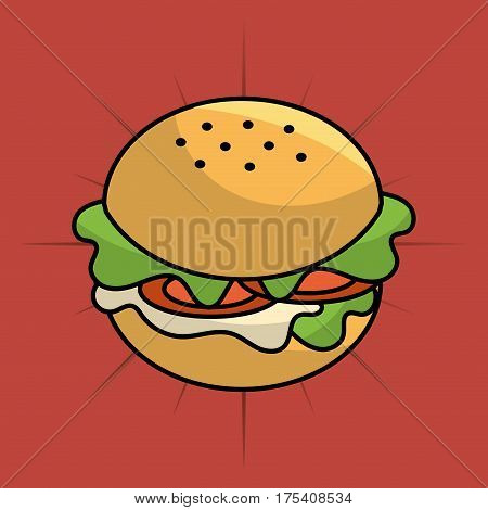 hamburger fast food icon, vector illustraction design