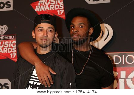 LOS ANGELES - MAR 5:  David Delgado, Diego Montana at the 2017 iHeart Music Awards at Forum on March 5, 2017 in Los Angeles, CA
