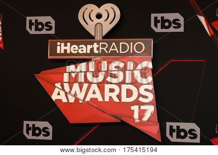 LOS ANGELES - MAR 5:  iHeart Music Awards 2017 emblem at the 2017 iHeart Music Awards at Forum on March 5, 2017 in Los Angeles, CA