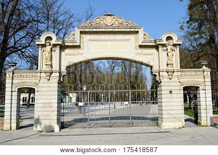Main entrance of Maksimir park, Zagreb, Croatia