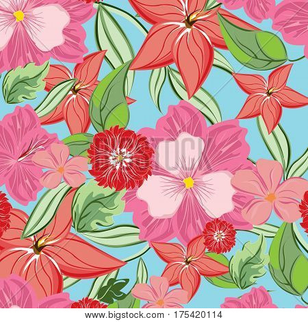 vector seamless pattern flowers and floral pattern illustration