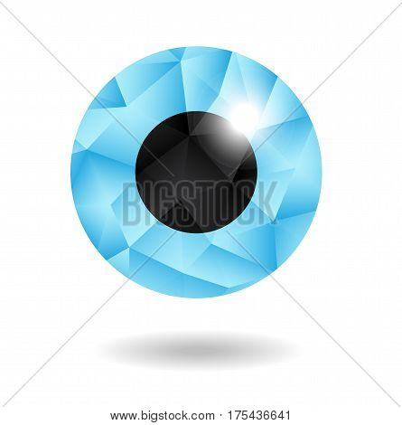 Vector modern crystal eye isolated on white backgroubd