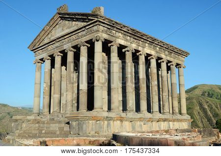 Temple of Garni, a first century Hellenic temple near Garni, Armenia. UNESCO World heritage site