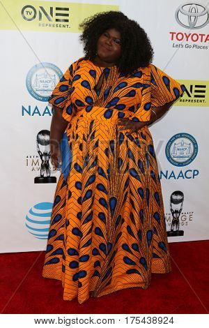 LOS ANGELES - FEB 11:  Gabourey Sidibe at the 48th NAACP Image Awards Arrivals at Pasadena Conference Center on February 11, 2017 in Pasadena, CA