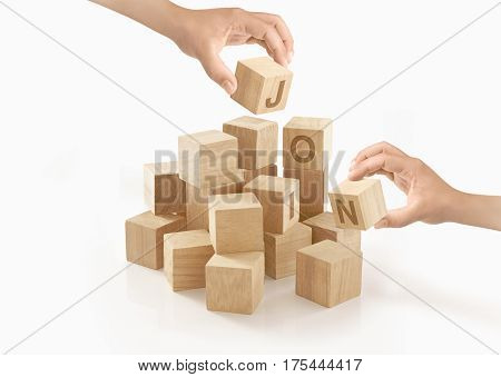 Teamwork & collaboration concept on isolated background.