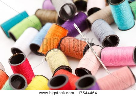bobbins of lurex thread