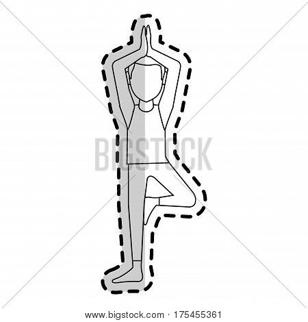 man doing yoga yogi icon image vector illustration design
