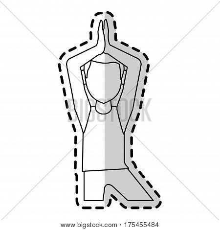 man doing yoga yogi icon image vector illustration design