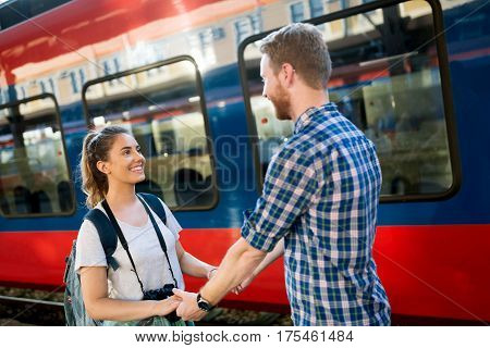 Female says farewall to boyfriend and goes away