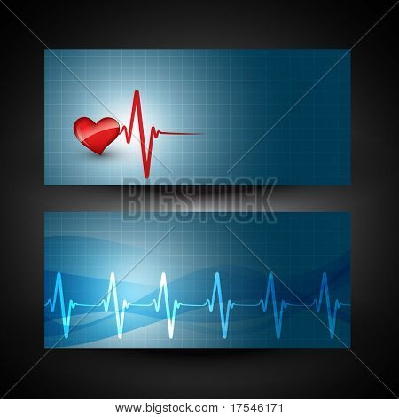 벡터 하트 비트 배너