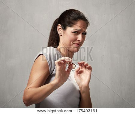 Girl disgusted face expression