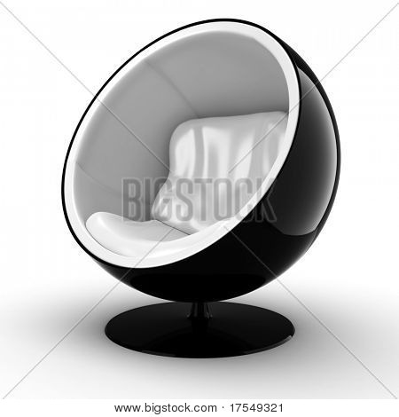 3D futuristické paže židle onwhite pozadí