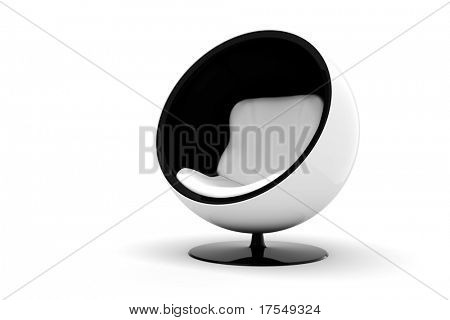 3D futuristické paže židle onwhite pozadí