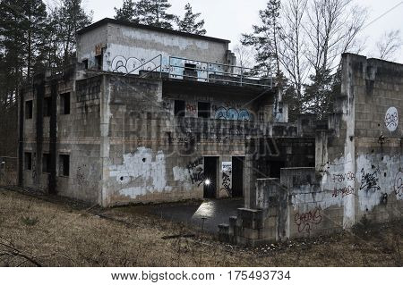 Graffitis in an old abandoned military complex