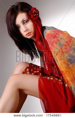 photosession ของสาวสวยในเสื้อผ้าตะวันออก