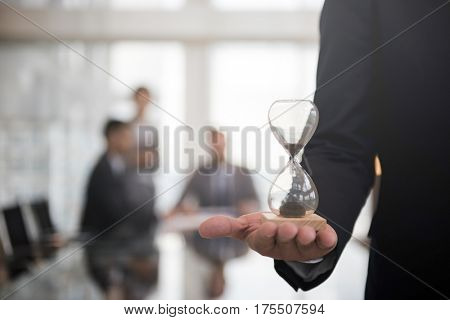 Business Man Hour Glass Time