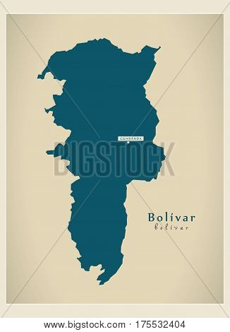 Modern Map - Bolivar Ec Illustration Silhouette
