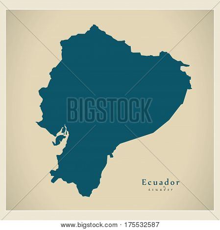 Modern Map - Ecuador Ec Illustration Silhouette