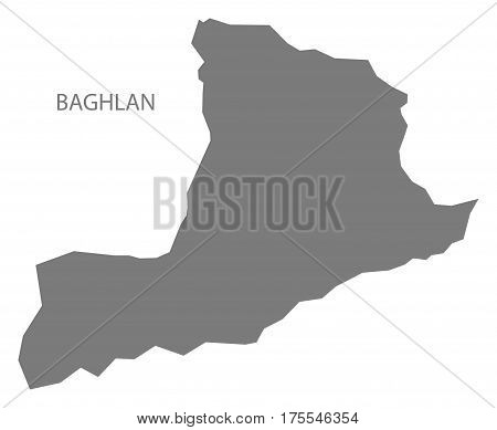 Baghlan Afghanistan map grey illustration silhouette province