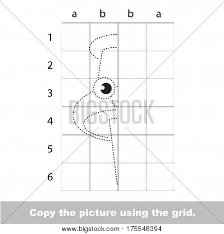 Finish the simmetry picture using grid sells, vector kid educational game for preschool kids, the drawing tutorial with easy gaming level for half of Oushpin