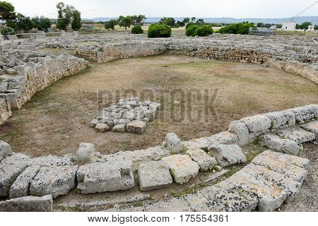 The Amphitheatre Of Th Ancient Roman Ruins In Egnazia