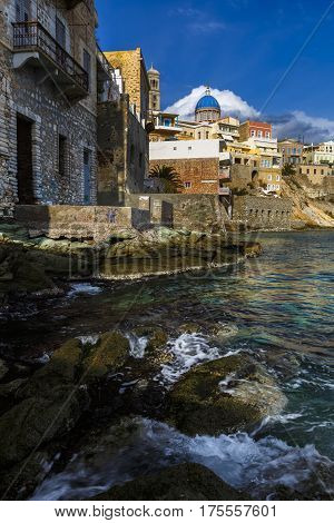 Town of Ermoupoli on Syros island in Greece.