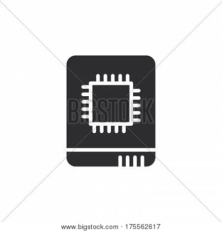 Solid state drive icon vector filled flat sign solid pictogram isolated on white. SSD symbol logo illustration. Pixel perfect