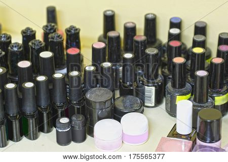 Set of bottels with nail polish