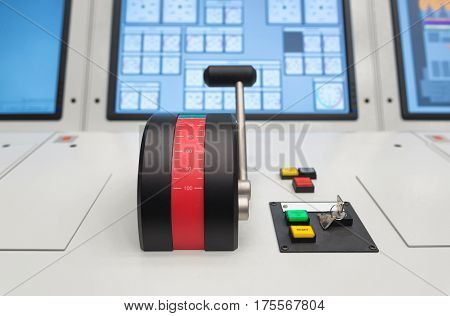 Simulator for maritime training. Navigation department bridge