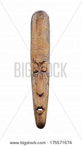 A Wooden Carved Traditional Tribal Face Mask.