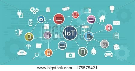 Internet of Things. IoT , Abstract concept.of integrated devices