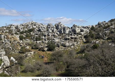 Rock formations in the El Torcal Park