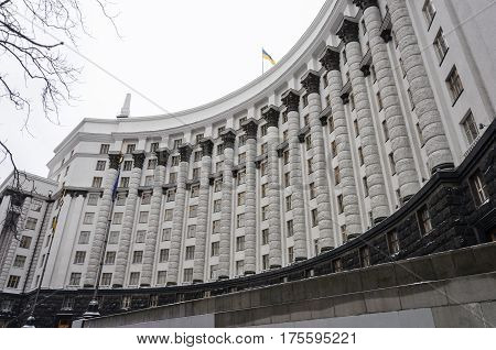 The building of the Government of Ukraine in Kiev (former House of the Council of People's Commissars of the Ukraine). Built in 1936-1938.