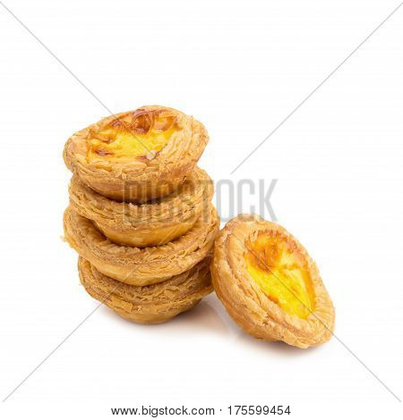 Egg Tarts isolated on a white background