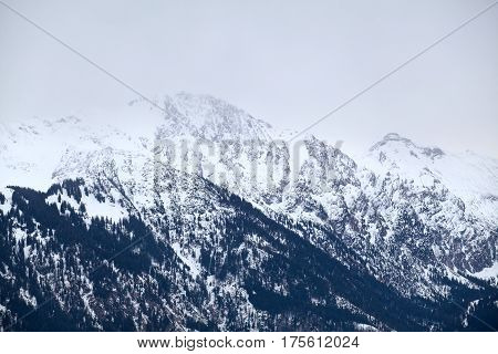 alpine peaks in winter in Bavaria Germany