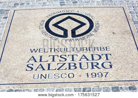 engraving, salzburg, world heritage