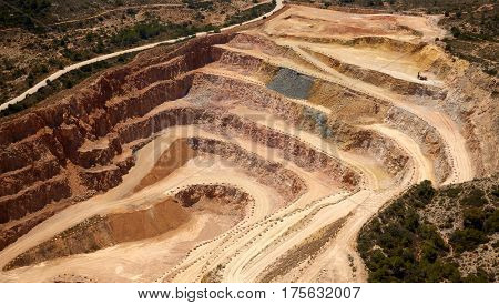 Aerial view of a quarry in Valencian Community of spain