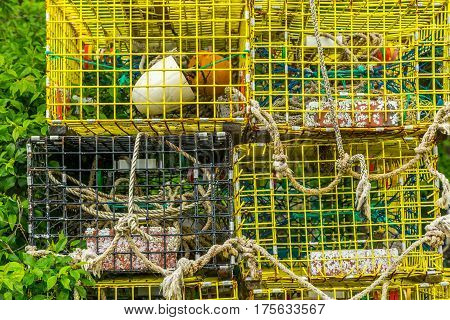 Lobster Traps await their next trip under the sea on the Schoodic Peninsula.