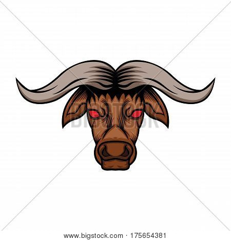 illustration angry bull's head appears on the front