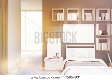 Studio Apratment With Square Shelves, Toned