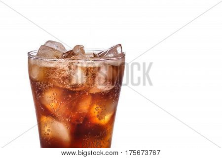 Glass Of Soft Drink. Studio Shot Isolated On White Background