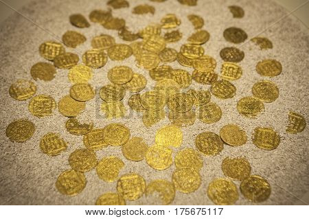 Madrid Spain - February 24 2017: Huesca Almohads hoard at National Archeological Museum of Madrid