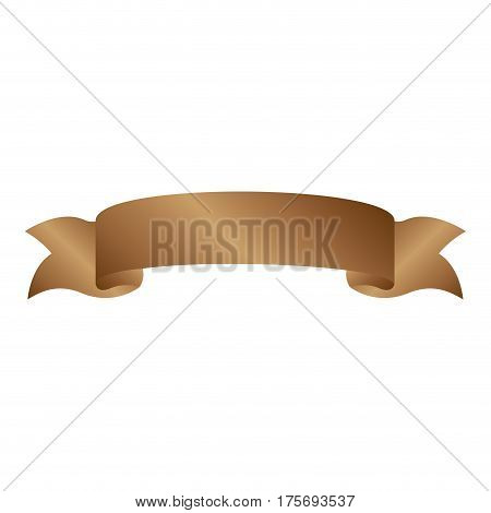 brown light label with ribbon on gradient vector illustration